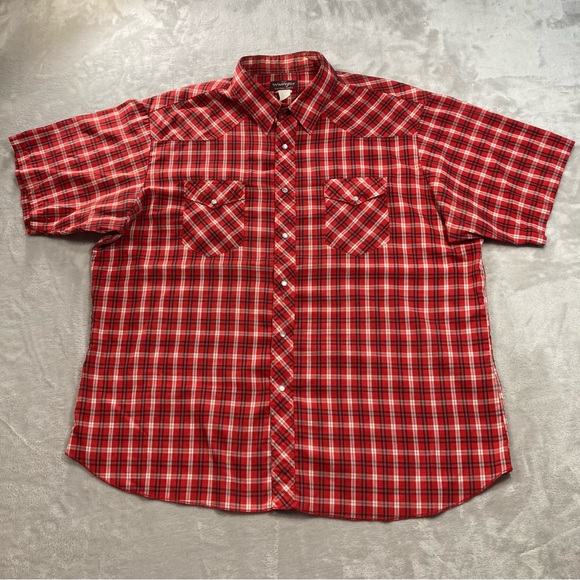Wrangler Western Pearl Snap Shirt Short Sleeve Men's Sz 2XL - Picture 2 of 8